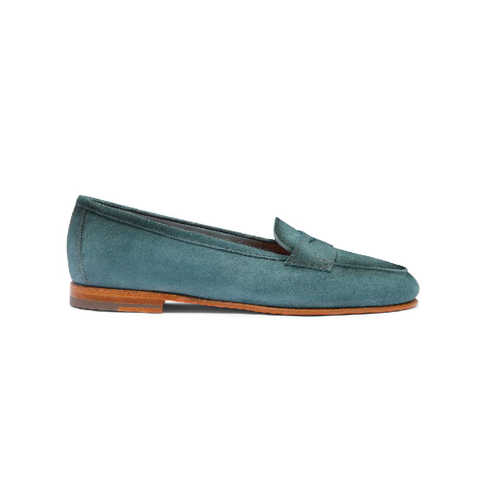 Santoni Mocassino Carla da donna in suede azzurro In Saldo