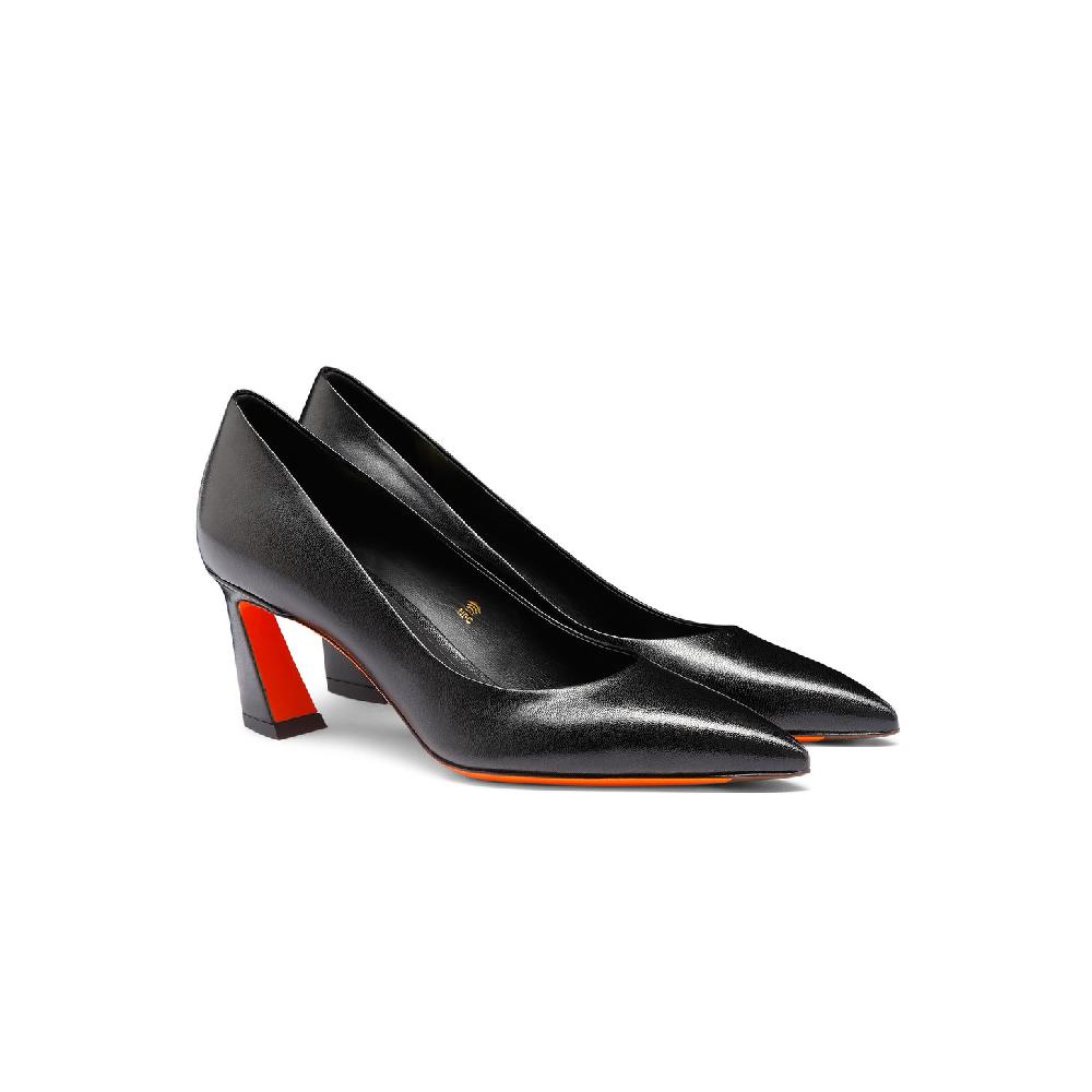 Santoni Décolletés tacco medio da donna in pelle nera Moda