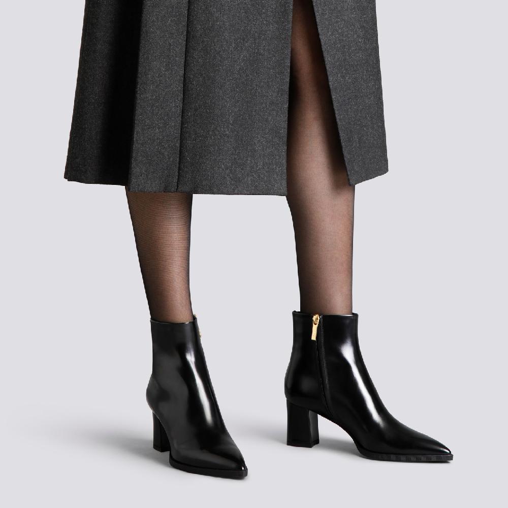 Santoni Stivaletto tacco medio da donna in pelle nera Italy