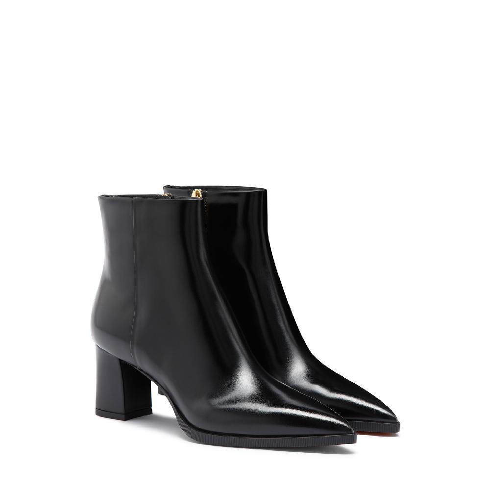 Santoni Stivaletto tacco medio da donna in pelle nera Italy