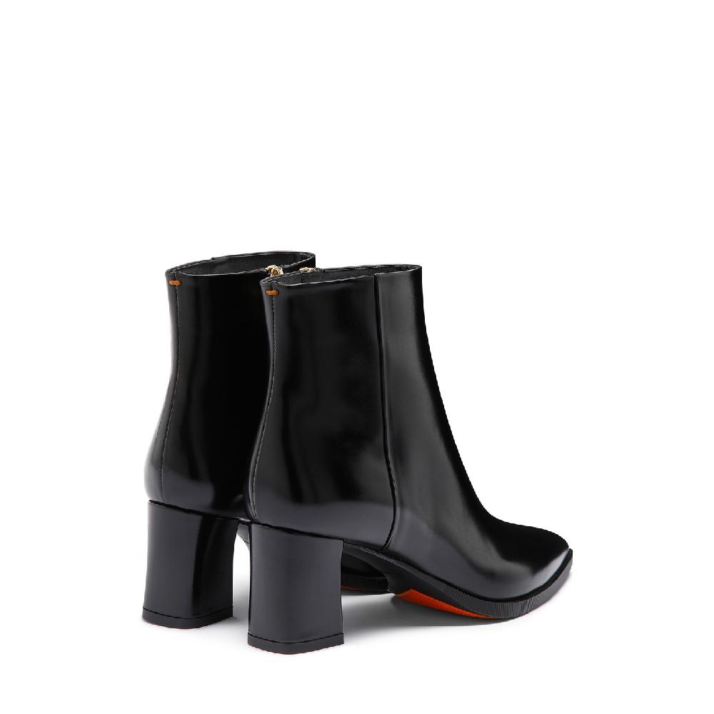 Santoni Stivaletto tacco medio da donna in pelle nera Italy