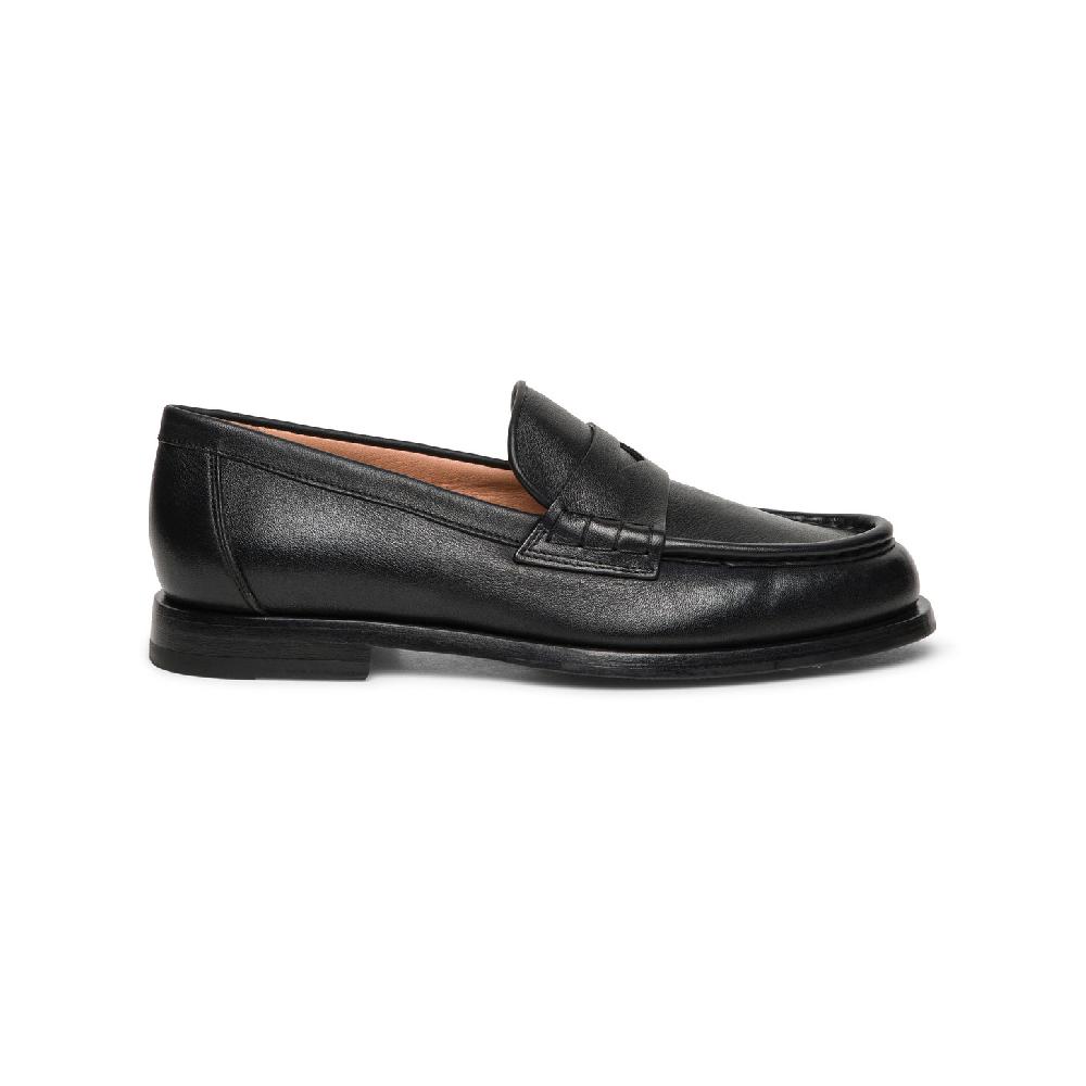 Santoni Mocassino penny da donna in pelle nera In Linea