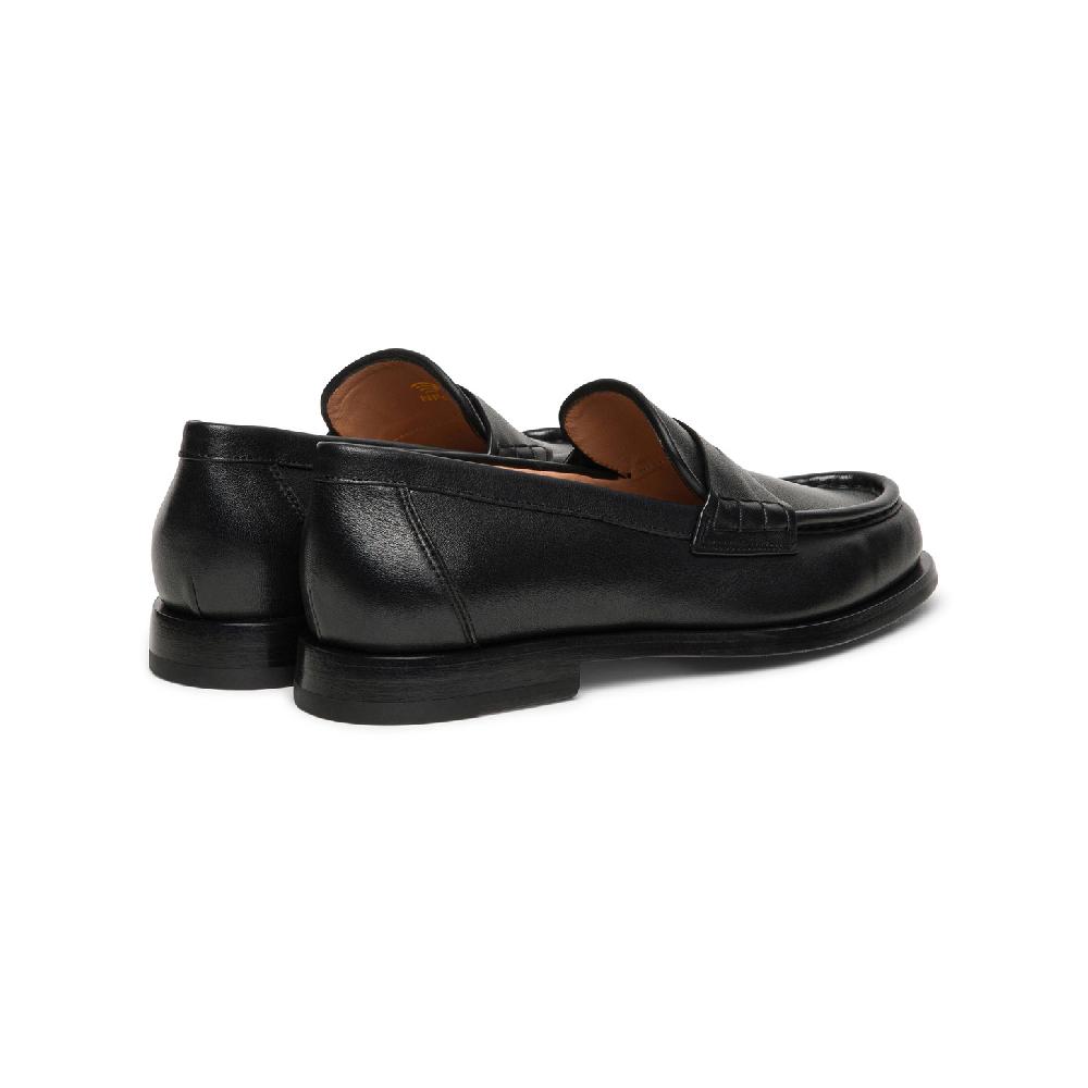 Santoni Mocassino penny da donna in pelle nera In Linea