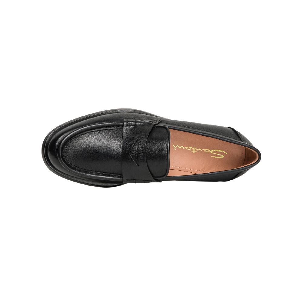 Santoni Mocassino penny da donna in pelle nera In Linea