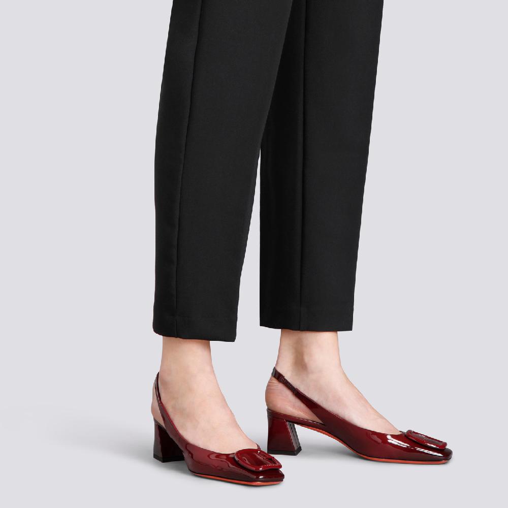 Santoni Décolletés tacco medio da donna in vernice rossa Qualità
