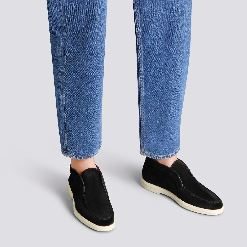 Santoni Stivaletto desert da donna in suede nero Spedizione Gratuita