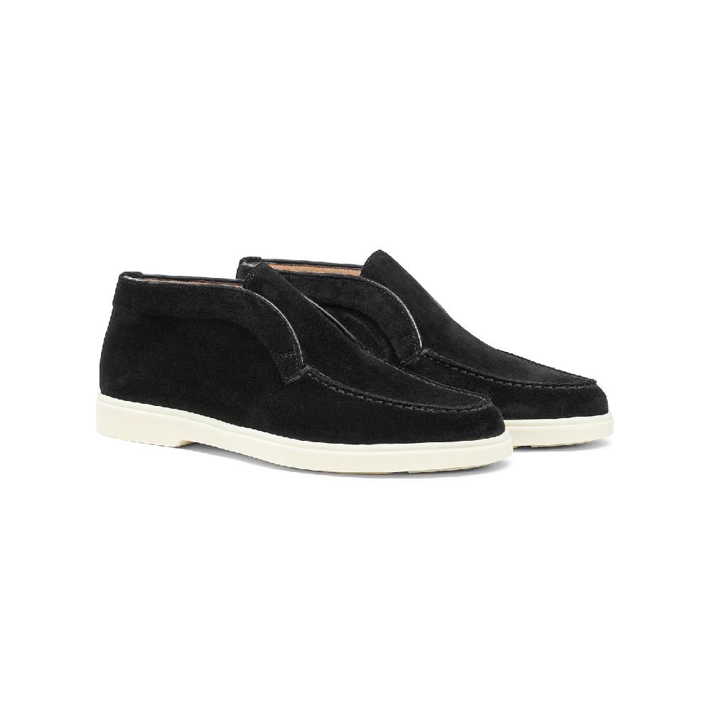 Santoni Stivaletto desert da donna in suede nero Spedizione Gratuita
