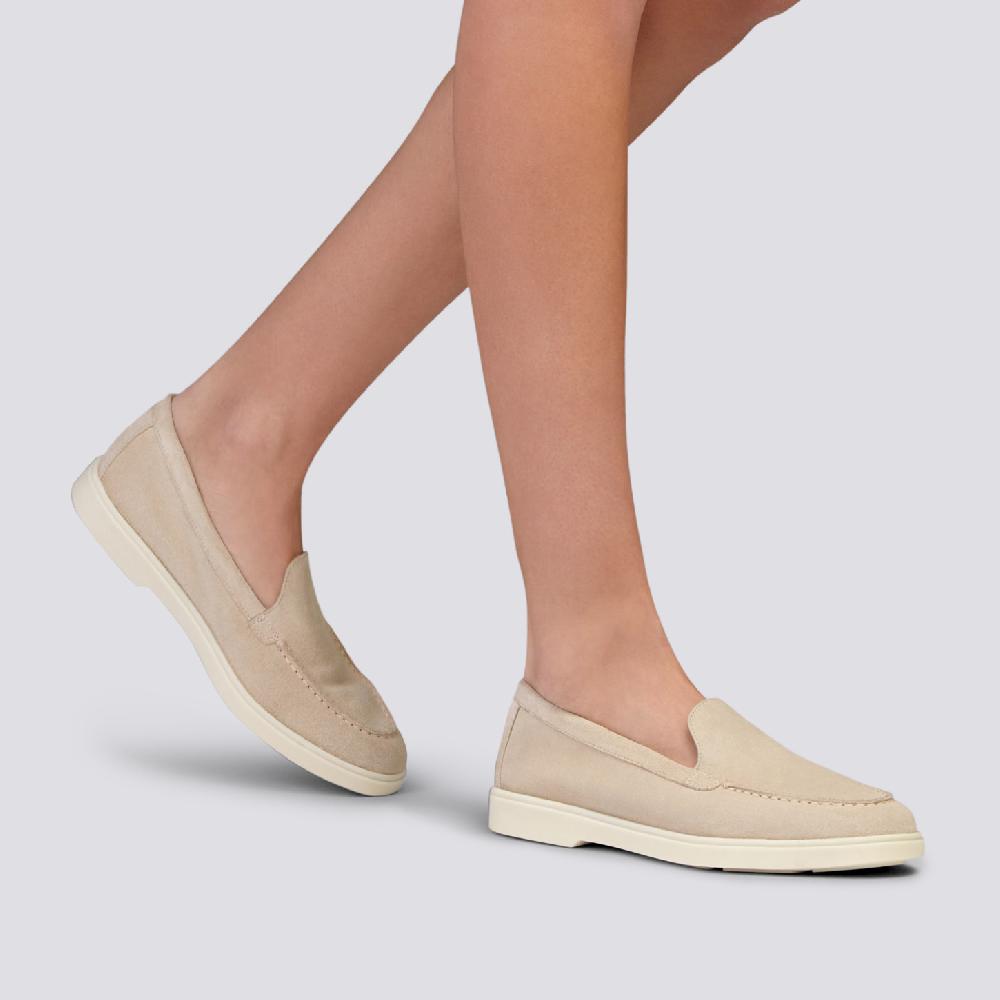 Santoni Mocassino da donna in suede rosa Pezzi Unici