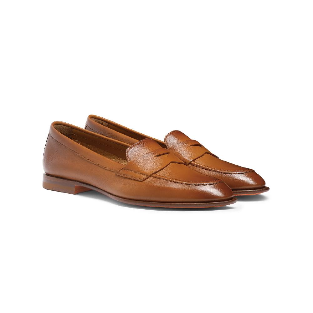 Santoni Mocassino penny da donna in pelle marrone Qualità Garantita