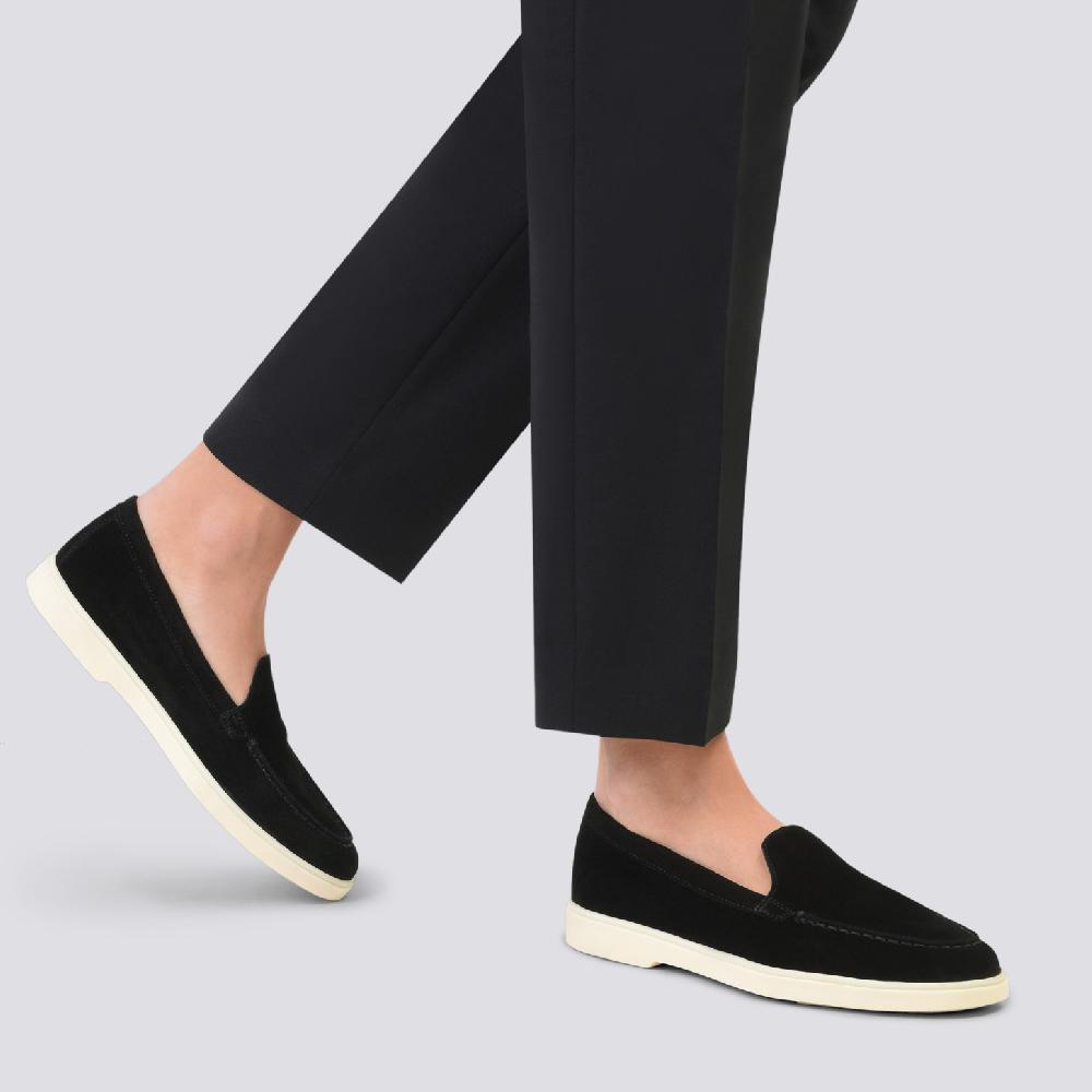 Santoni Mocassino da donna in suede nera Negozi Online