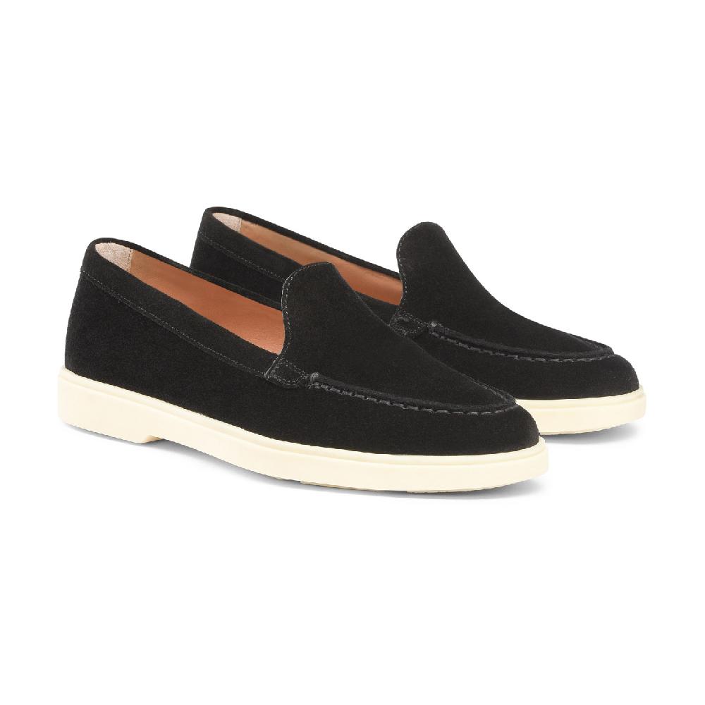 Santoni Mocassino da donna in suede nera Negozi Online
