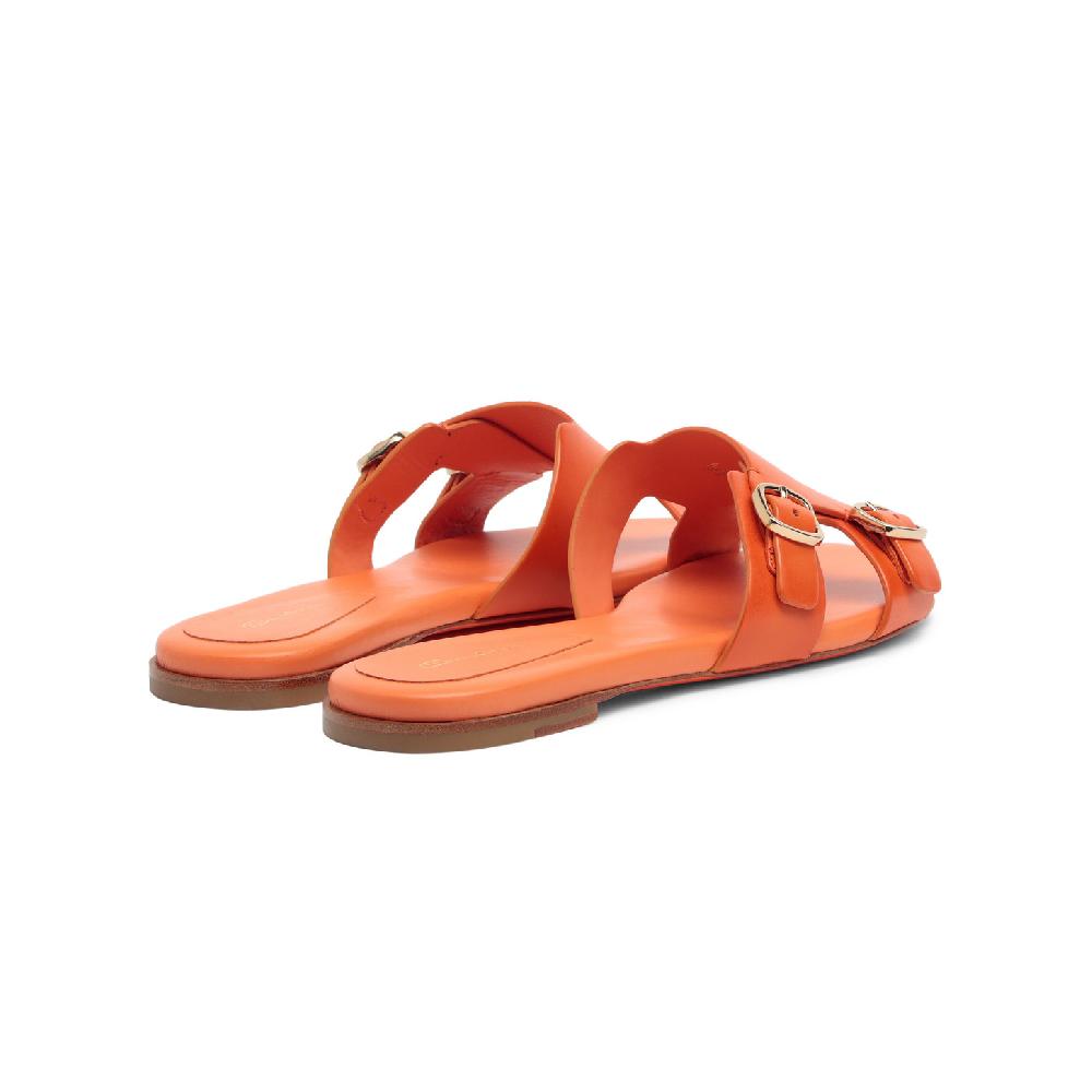 Santoni Sandalo slide con doppia fibbia in pelle arancione Affare Del Giorno
