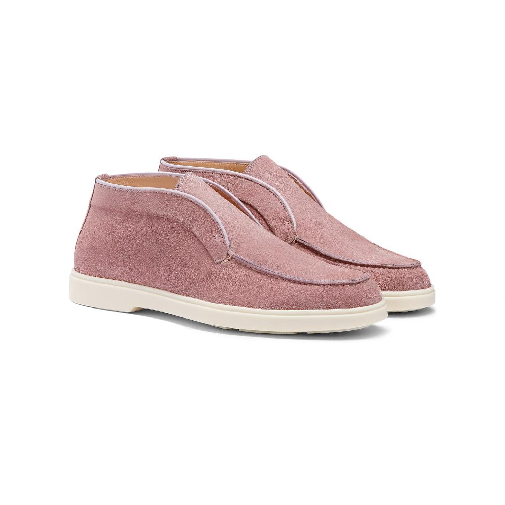 Santoni Stivaletto desert da donna in suede rosa Sottocosto