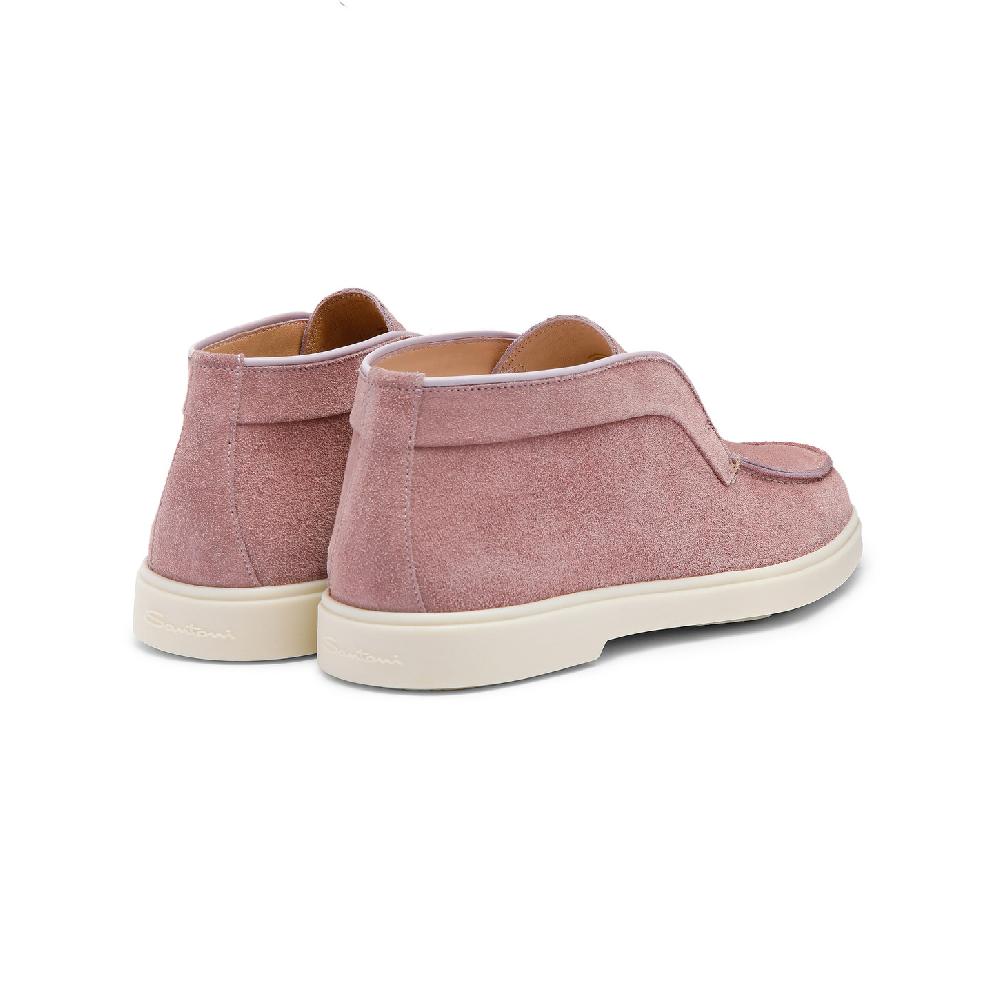 Santoni Stivaletto desert da donna in suede rosa Sottocosto