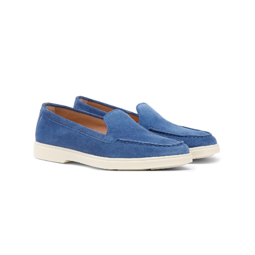 Santoni Mocassino da donna in suede blu Online
