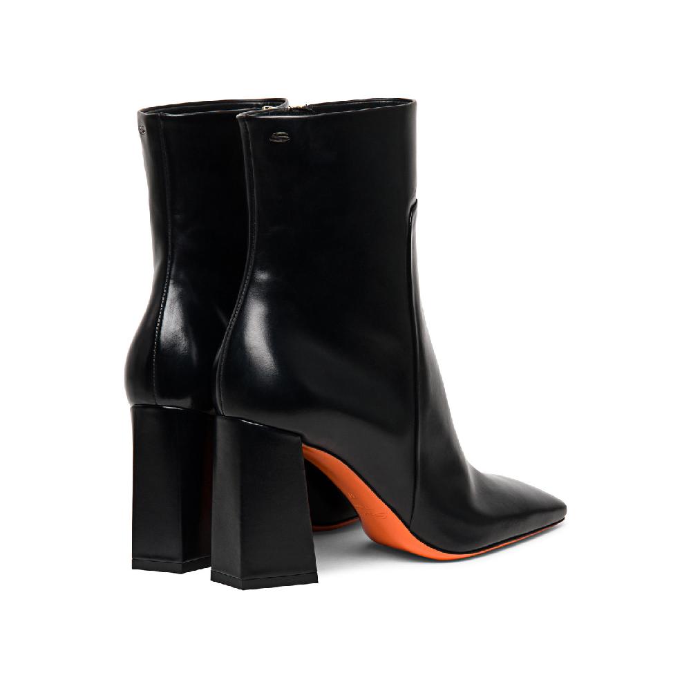 Santoni Stivaletto tacco alto da donna in pelle anticata nera In Vendita