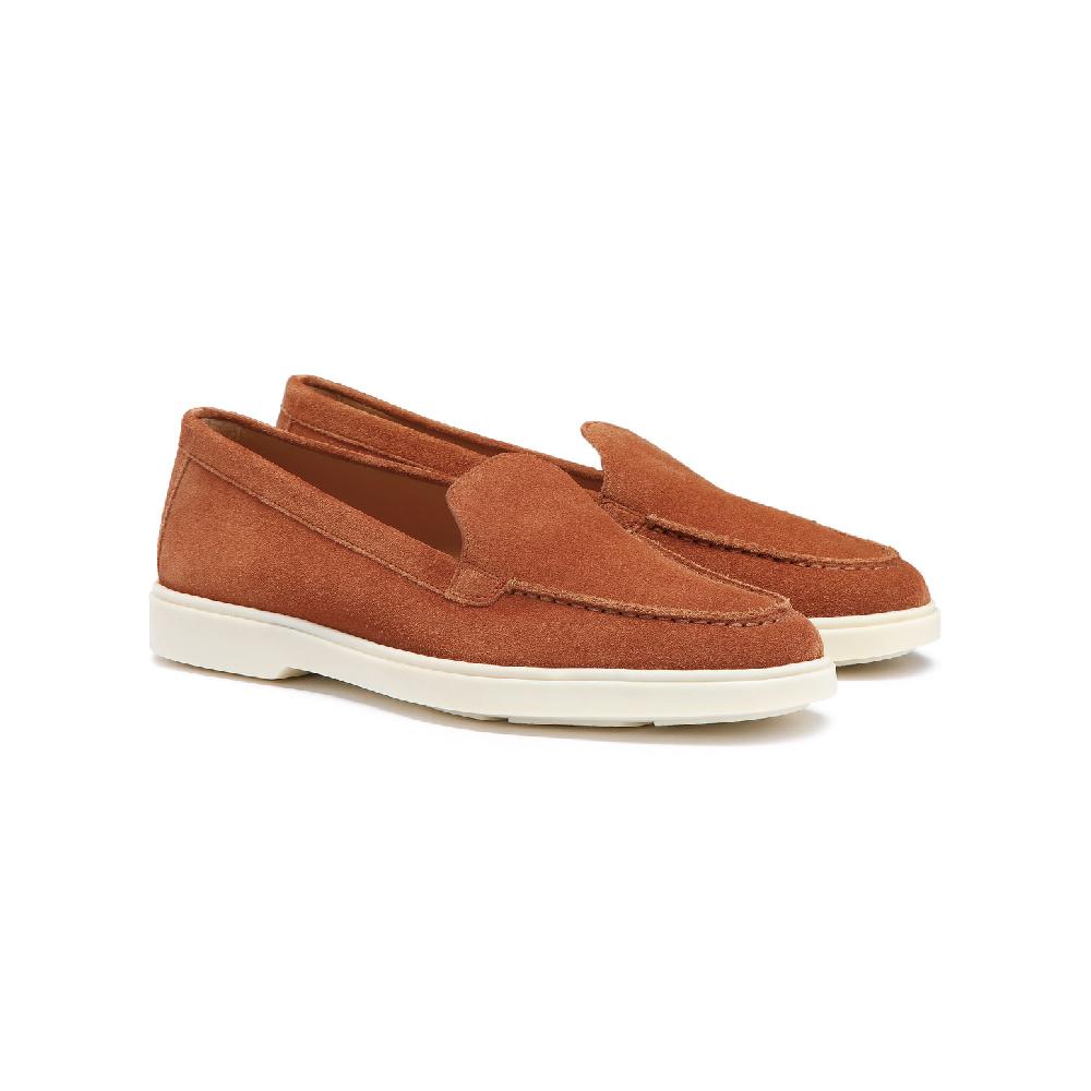 Santoni Mocassino da donna in suede arancione Vendita Calda