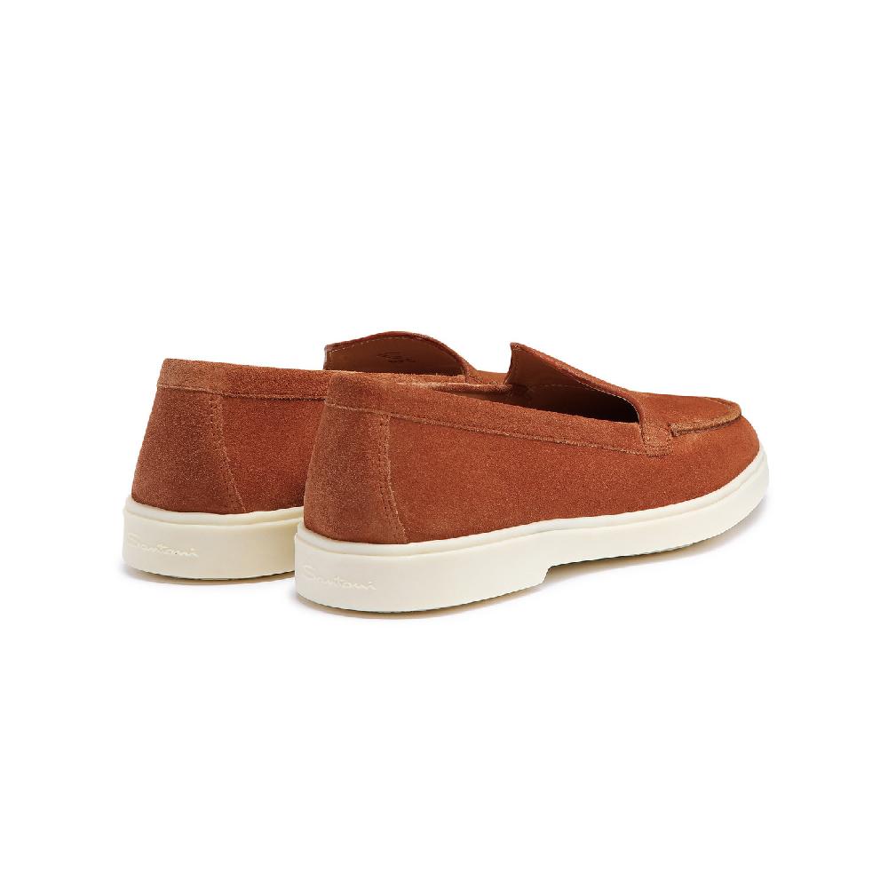 Santoni Mocassino da donna in suede arancione Vendita Calda