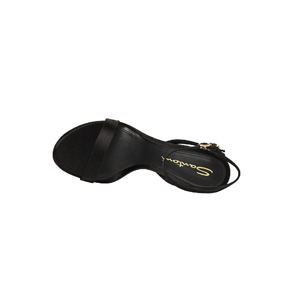 Santoni Sandalo tacco alto da donna in raso nero Vendite Flash