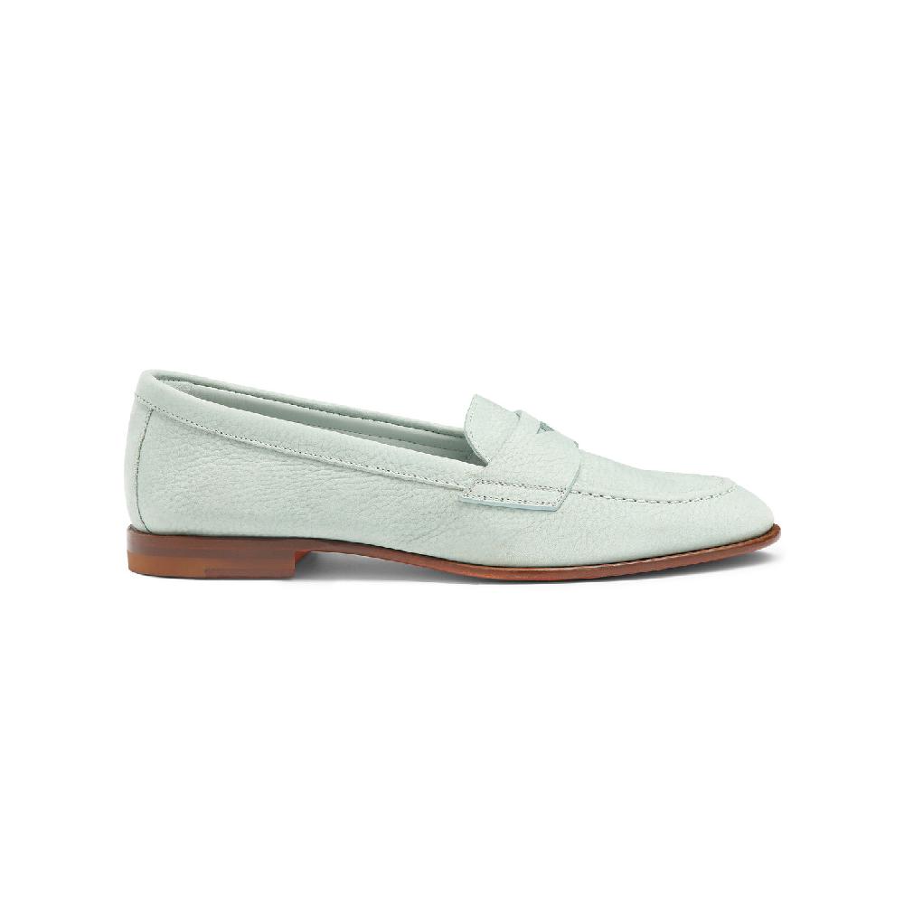 Santoni Mocassino penny da donna in nabuk azzurro Negozio