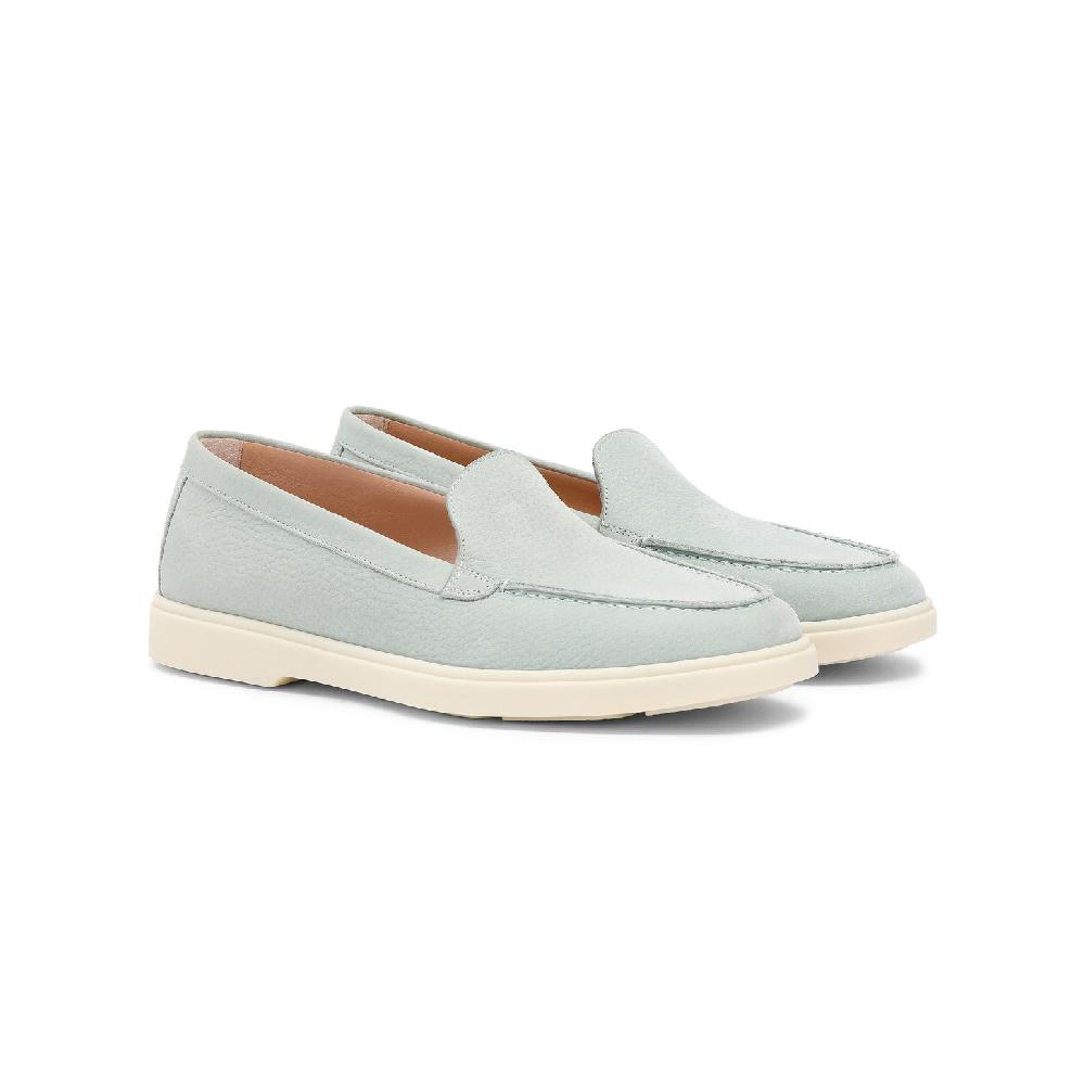 Santoni Mocassino da donna in nabuk azzurro Italy