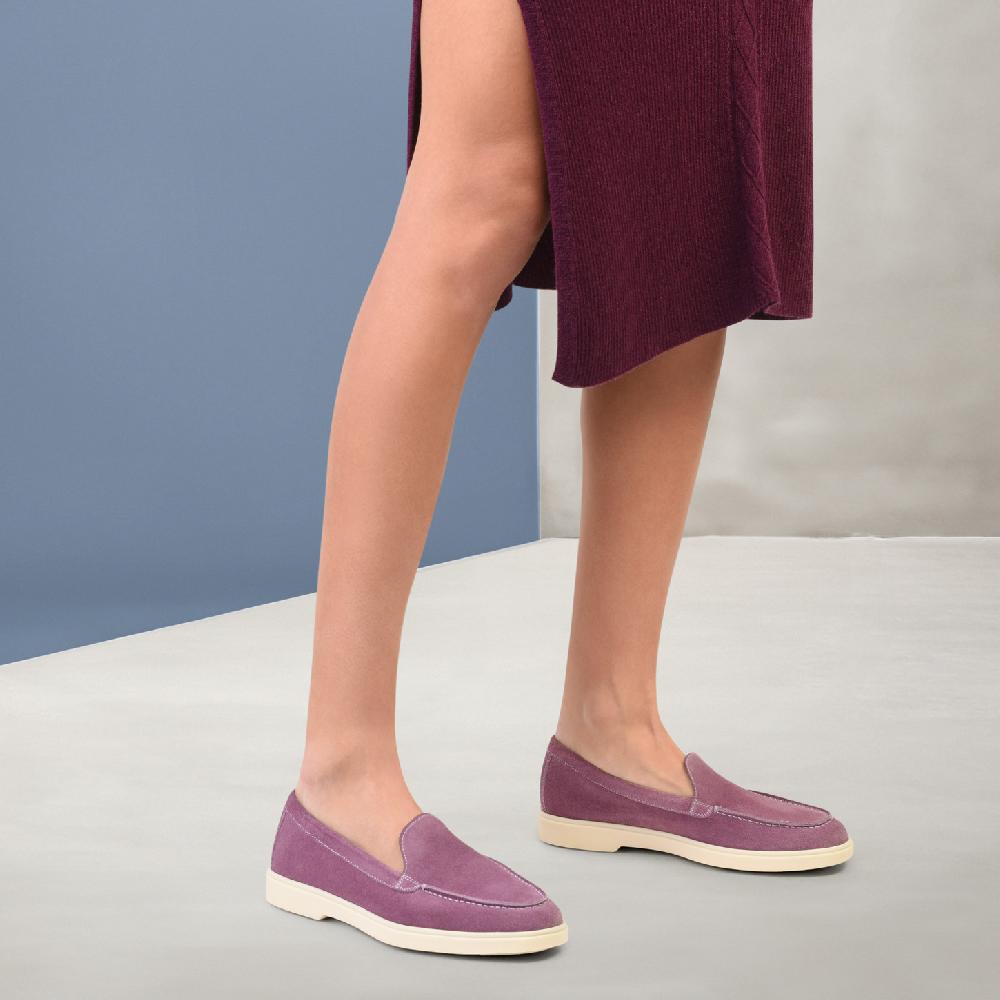 Santoni Mocassino da donna in suede viola Italia