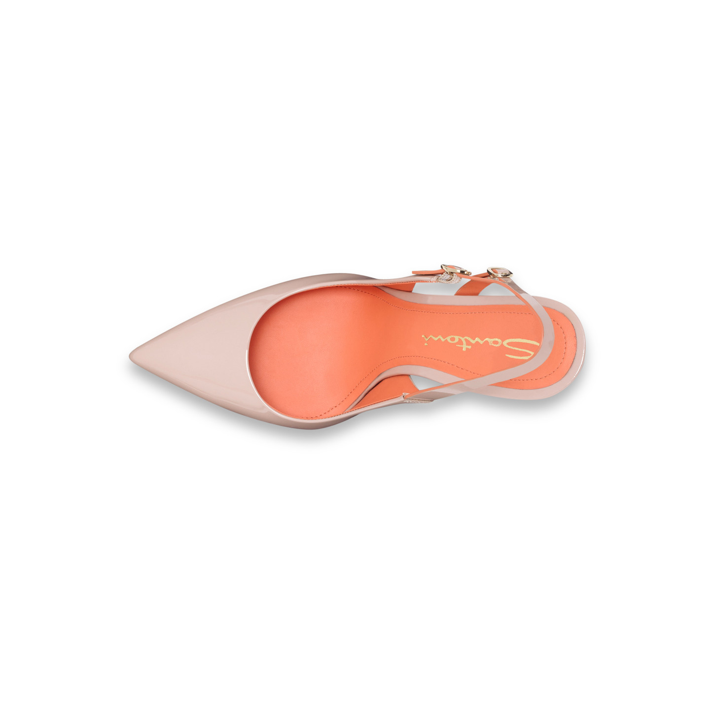 Santoni Slingback tacco alto da donna in vernice rosa Nuovo