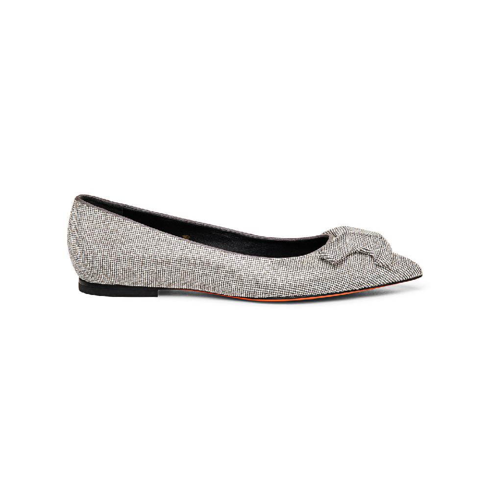 Santoni Ballerina da donna in strass argento Vendita