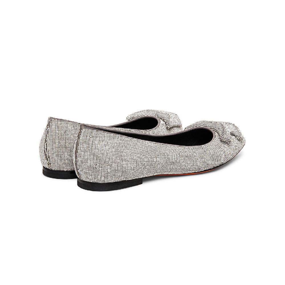 Santoni Ballerina da donna in strass argento Vendita