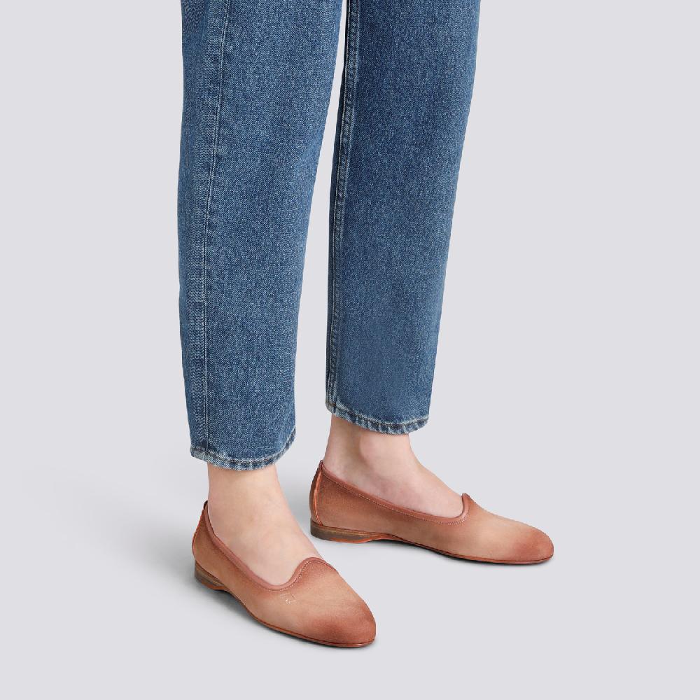 Santoni Mocassino da donna in suede rosa Promozione