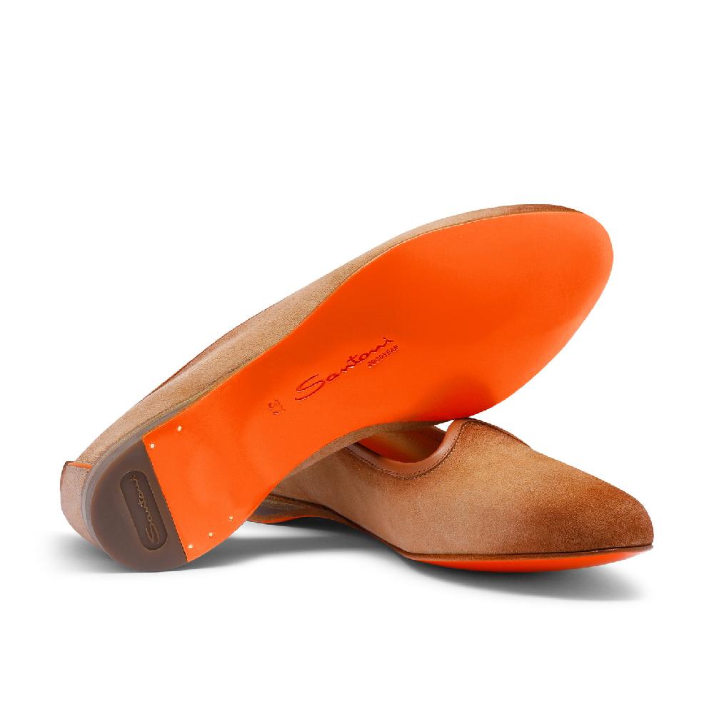 Santoni Mocassino da donna in suede rosa Promozione