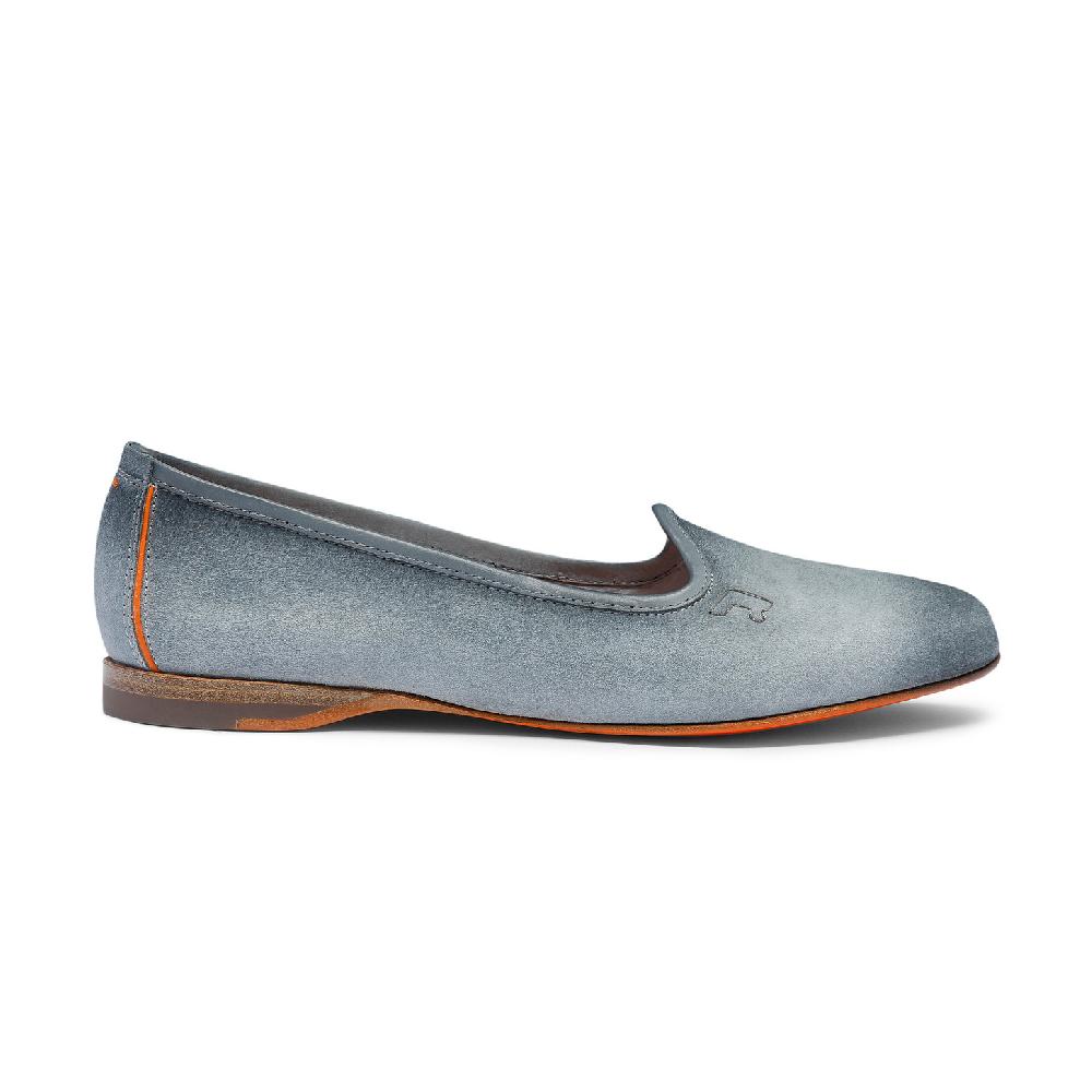 Santoni Mocassino da donna in suede azzurro Pezzi Unici