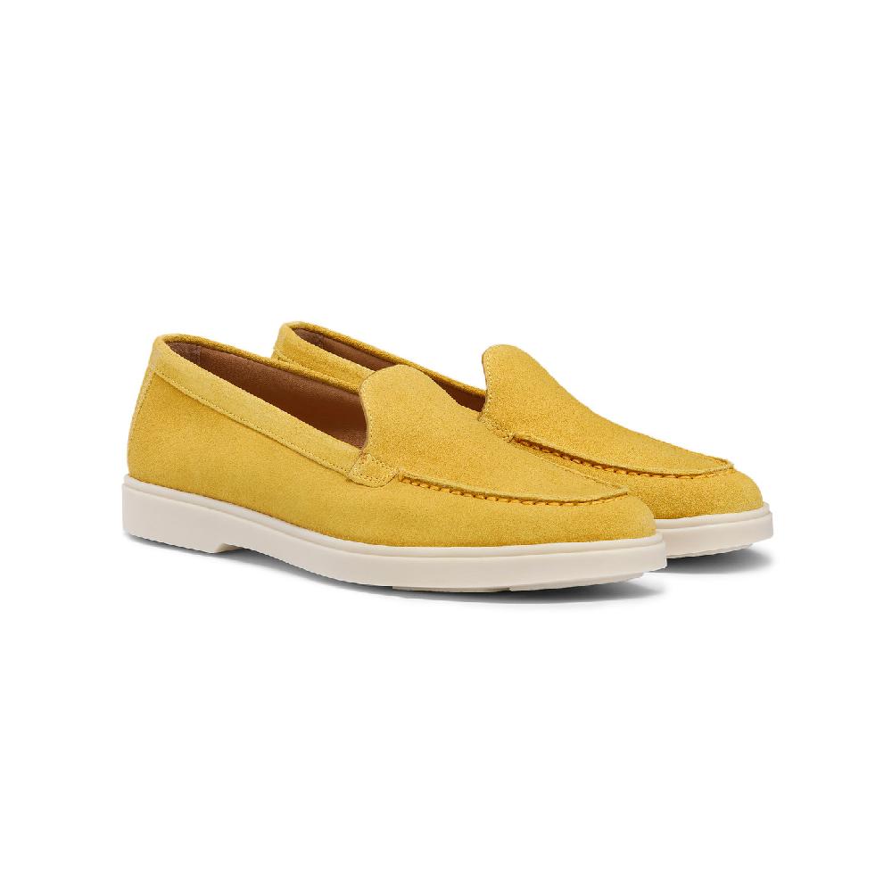 Santoni Mocassino da donna in suede giallo Consegna Veloce