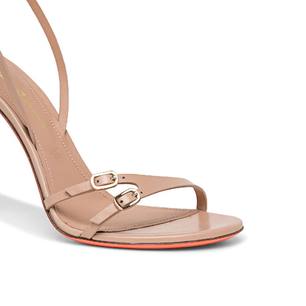 Santoni Sandalo tacco alto da donna in pelle rosa Convenienza