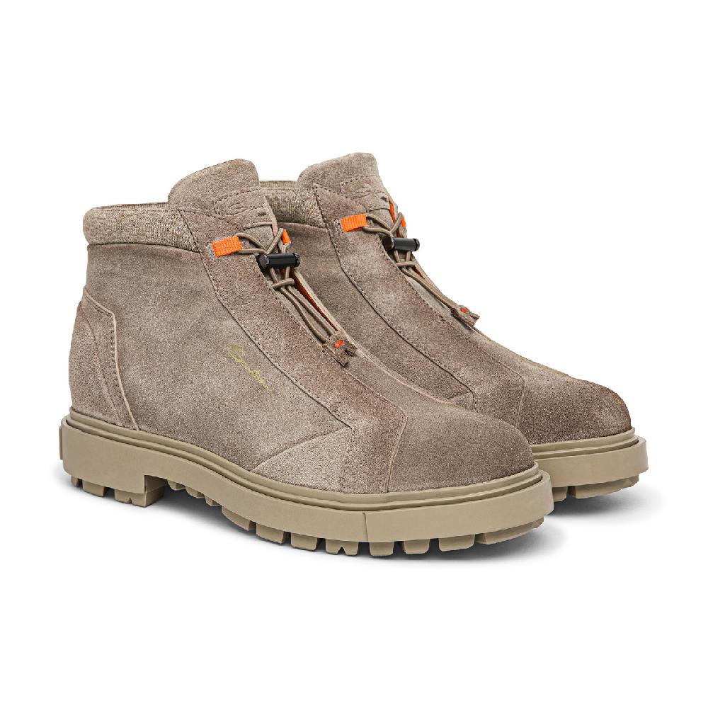 Santoni Scarponcino da montagna da uomo in suede marrone 2025