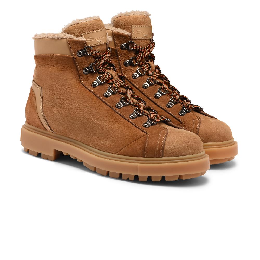 Santoni Scarponcino da montagna da uomo in nabuk marrone 2025