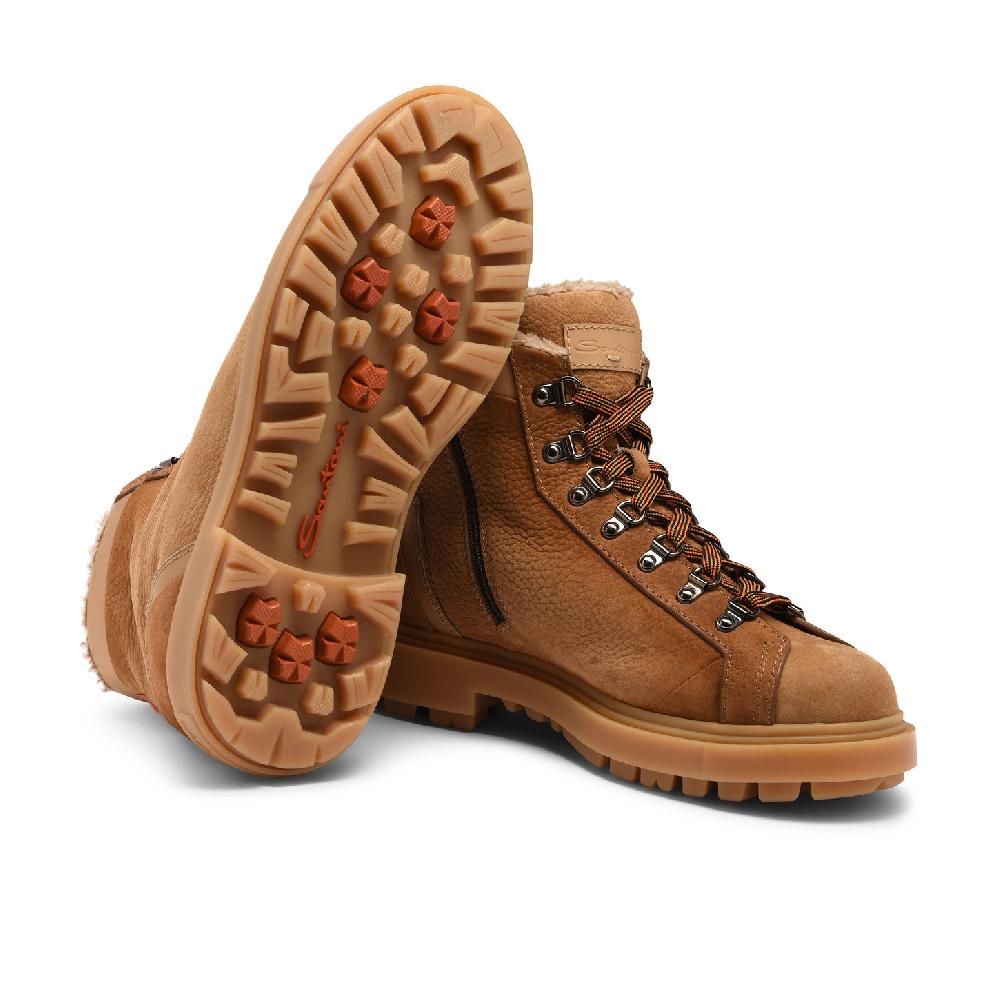 Santoni Scarponcino da montagna da uomo in nabuk marrone 2025