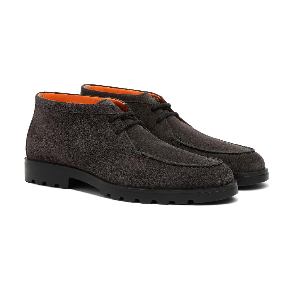 Santoni Stivaletto desert da uomo in suede grigio Qualità