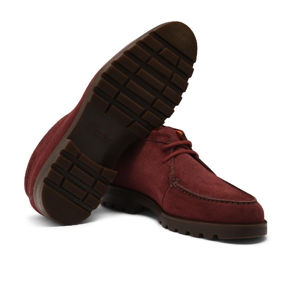 Santoni Stivaletto desert da uomo in suede rosso Vendita