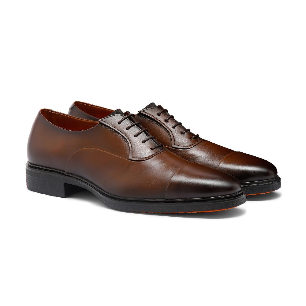 Santoni Stringata Easy da uomo in pelle testa di moro Shopping Online