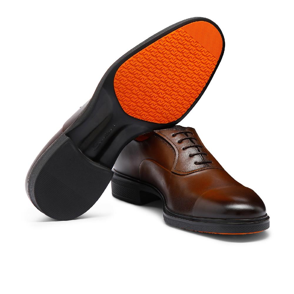 Santoni Stringata Easy da uomo in pelle testa di moro Shopping Online