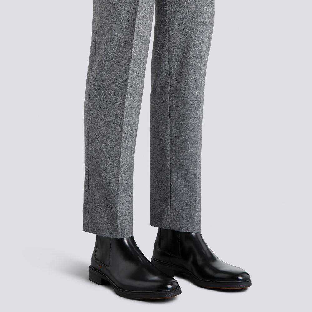 Santoni Stivaletto Easy da uomo in pelle nera Prezzo Ridotto