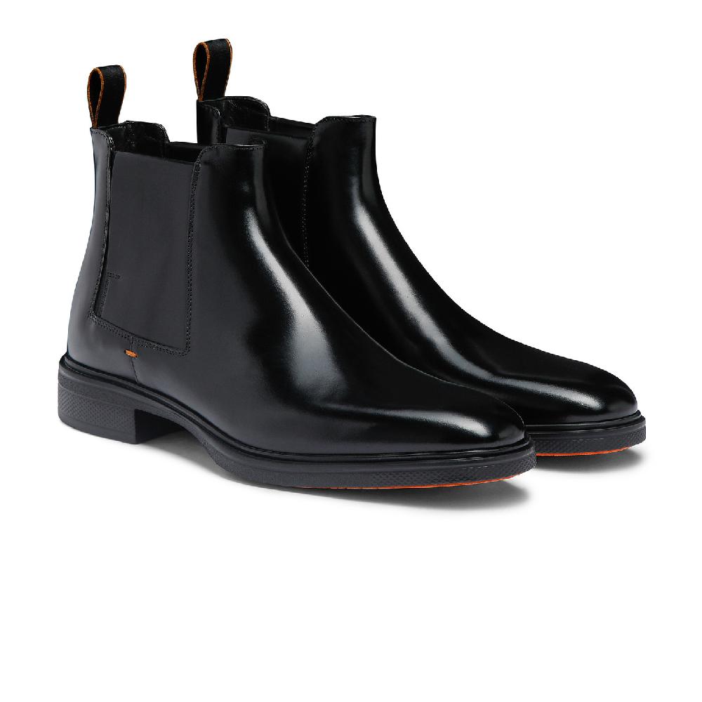 Santoni Stivaletto Easy da uomo in pelle nera Prezzo Ridotto