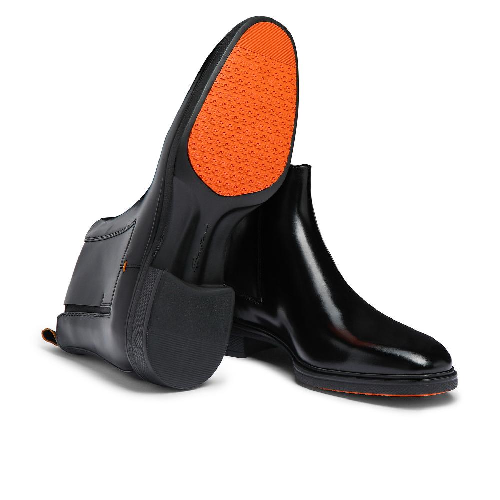 Santoni Stivaletto Easy da uomo in pelle nera Prezzo Ridotto