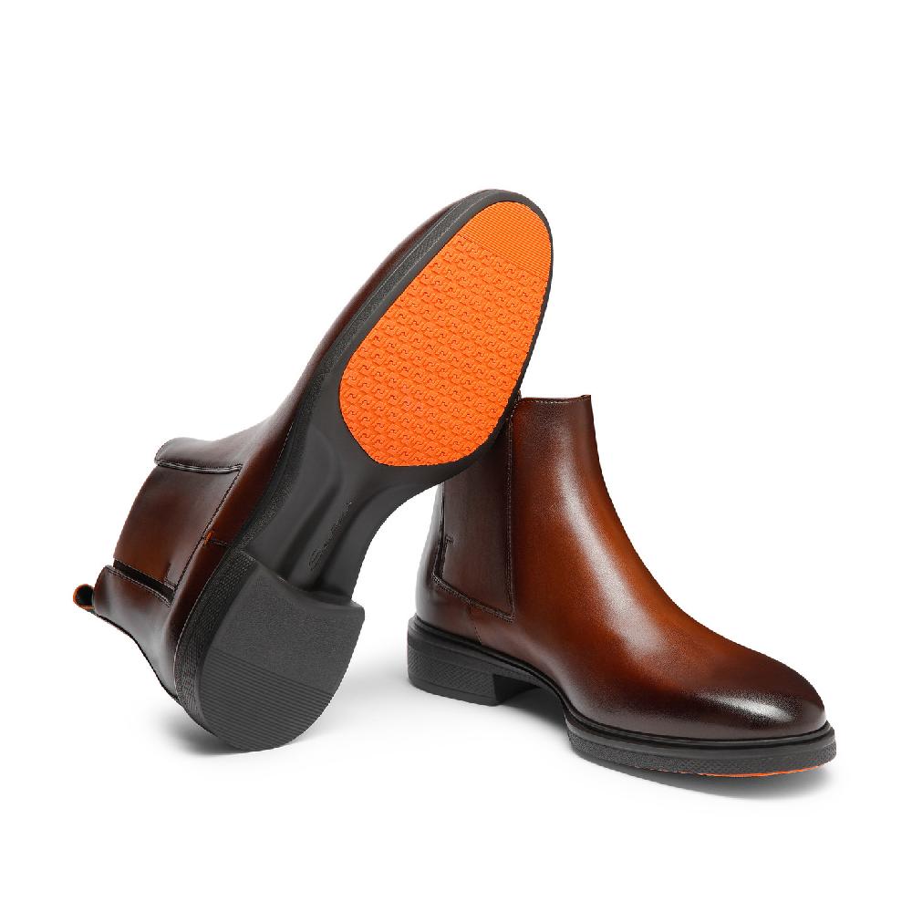 Santoni Stivaletto Easy da uomo in pelle testa di moro Sottocosto