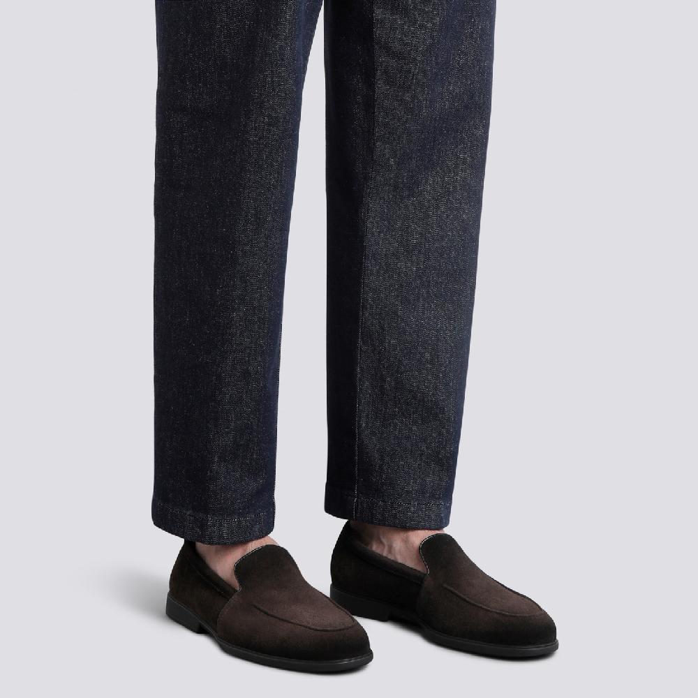 Santoni Mocassino da uomo in suede testa di moro Novità