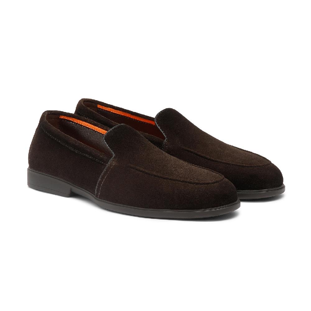 Santoni Mocassino da uomo in suede testa di moro Novità