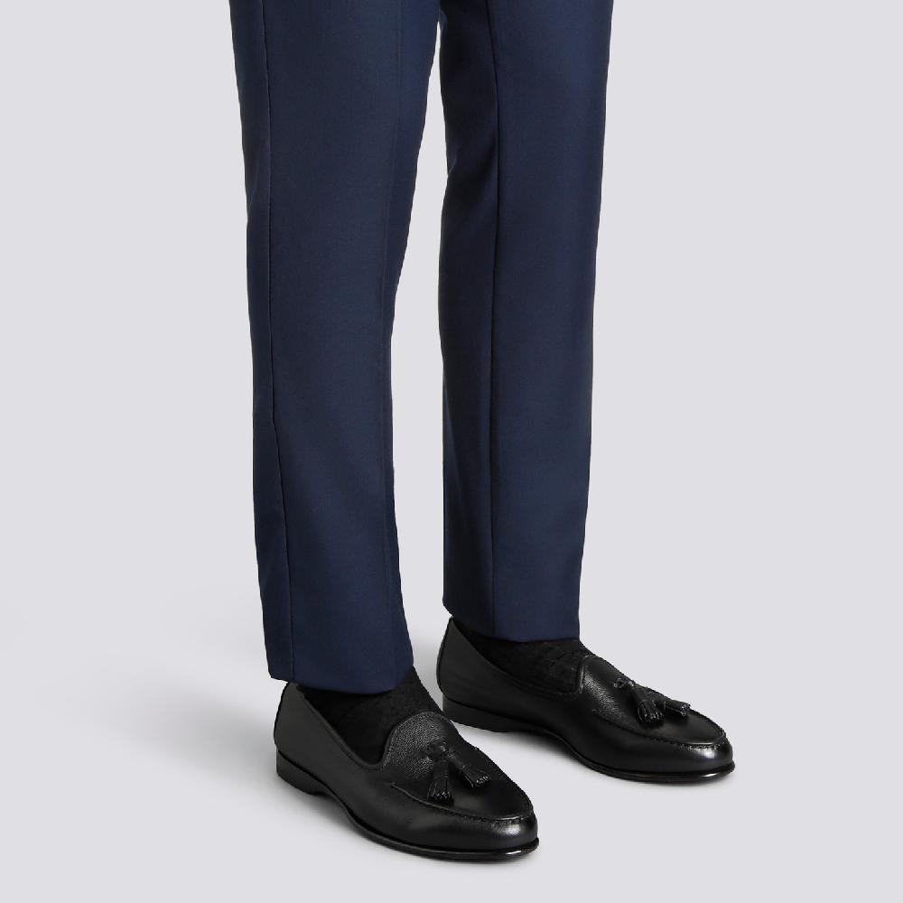 Santoni Mocassino Andrea con nappe da uomo in pelle nera Online