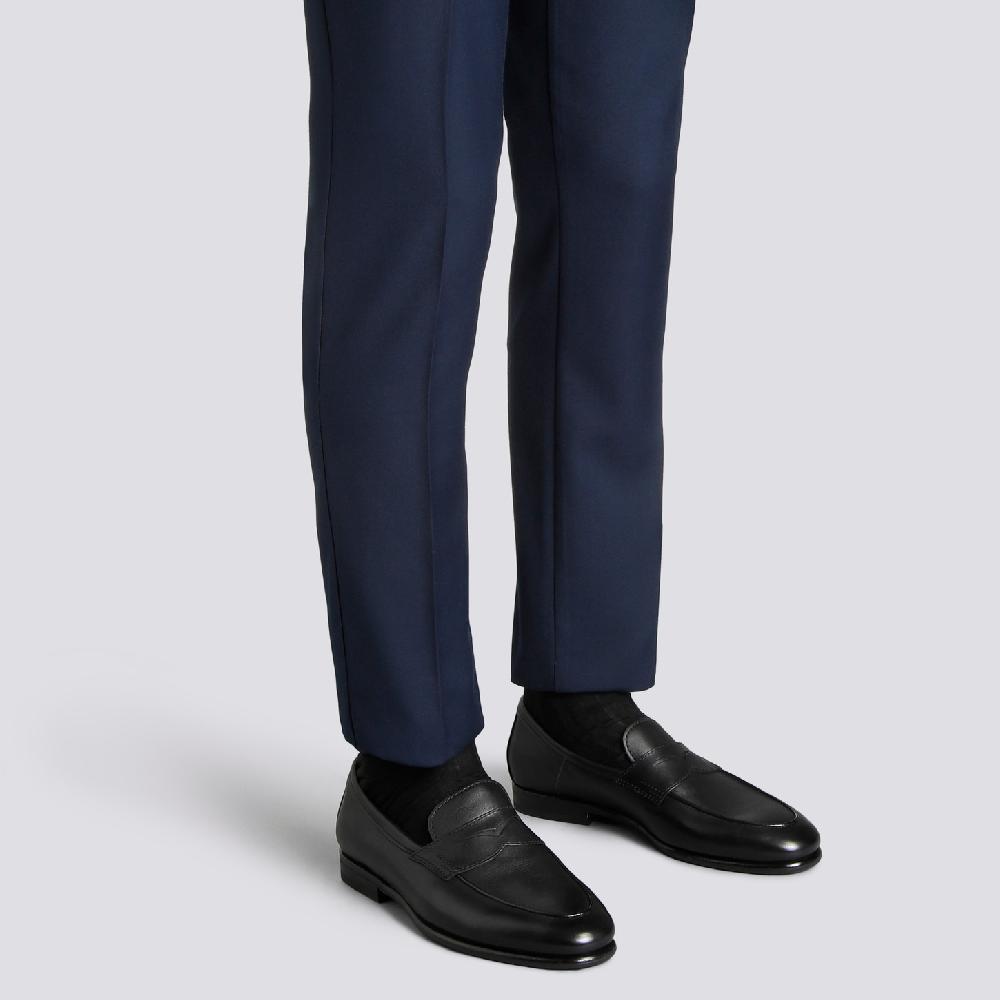 Santoni Mocassino Carlo da uomo in pelle nera Vendite Flash