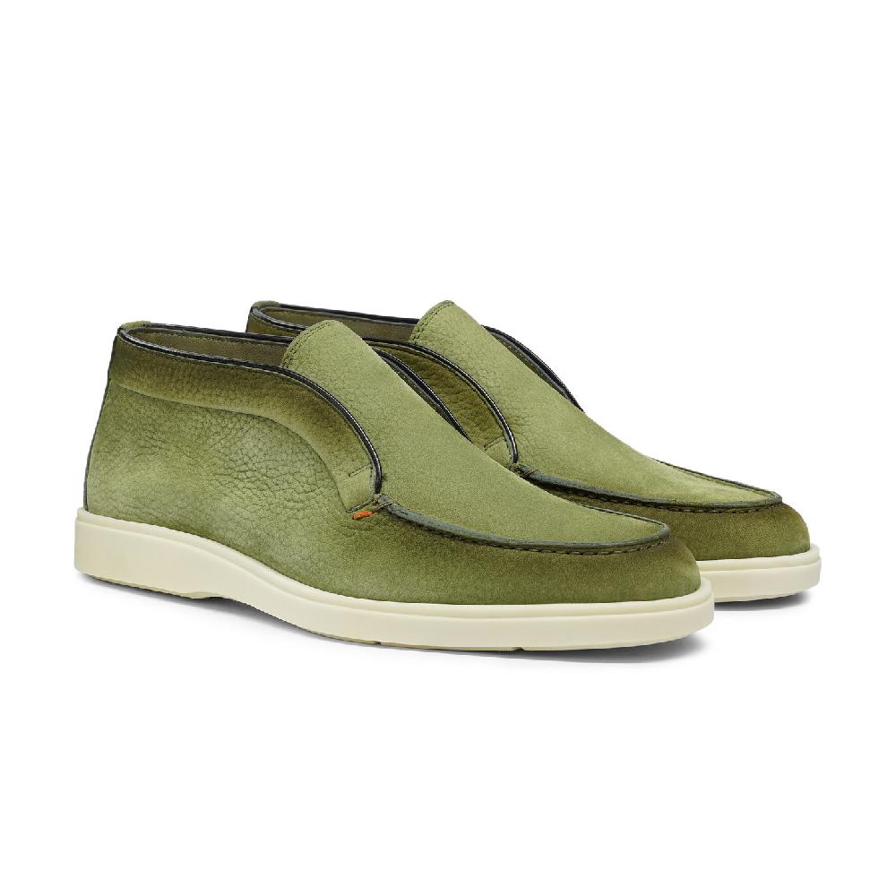 Santoni Stivaletto desert da uomo in nabuk verde Moda
